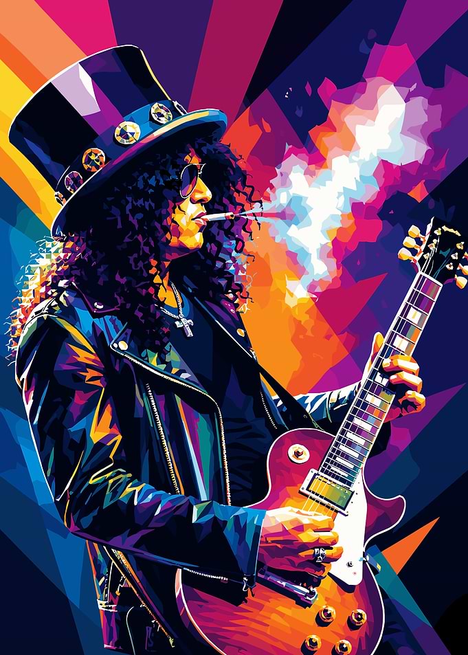 Slash Pop Art Guitarist Portrait