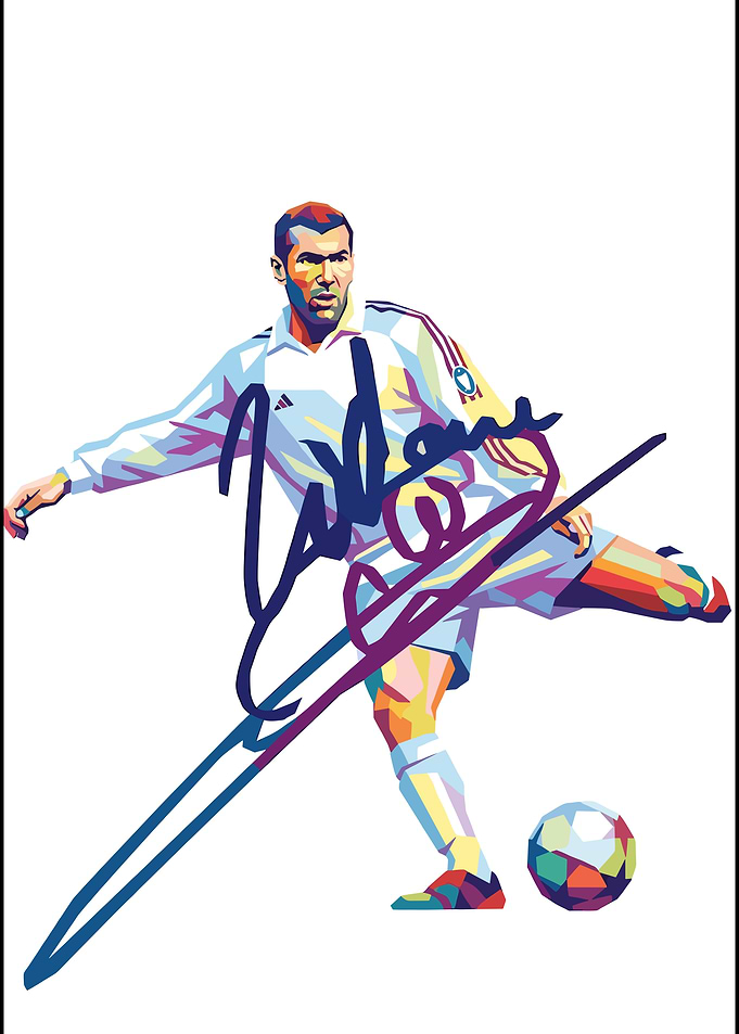 Zinedine Zidane WPAP Pop Art Portrait