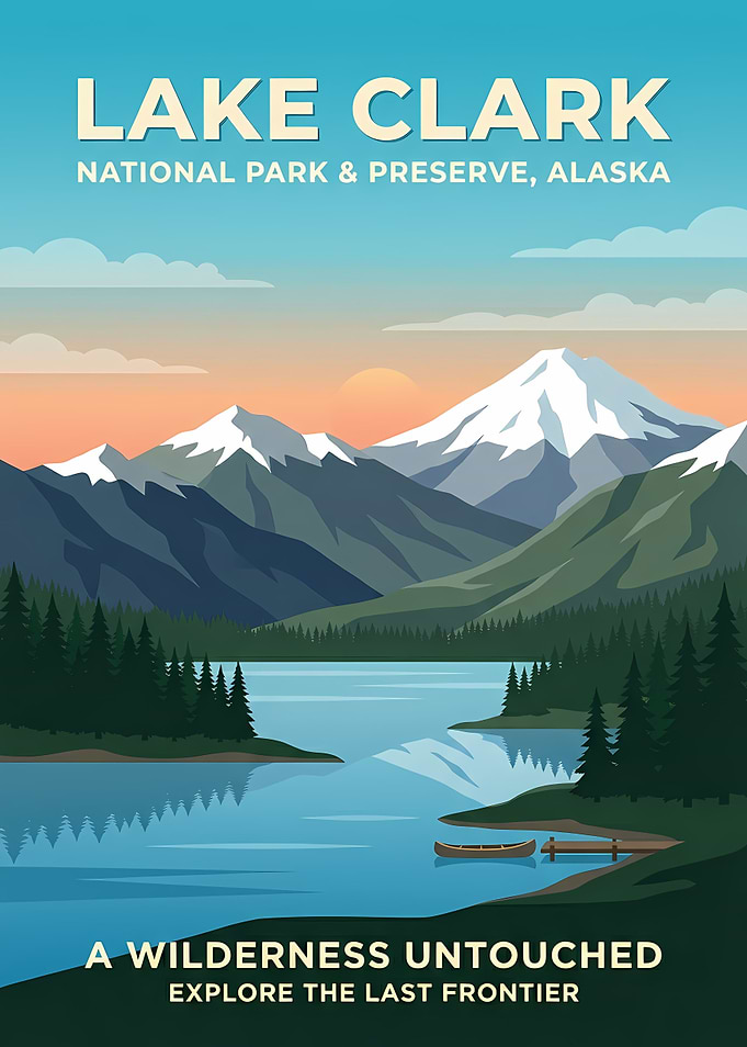 Lake Clark National Park Travel Poster
