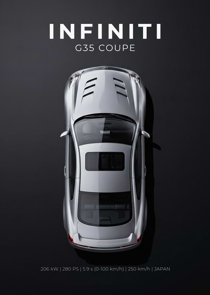 Infiniti G35 Coupe Top View Poster