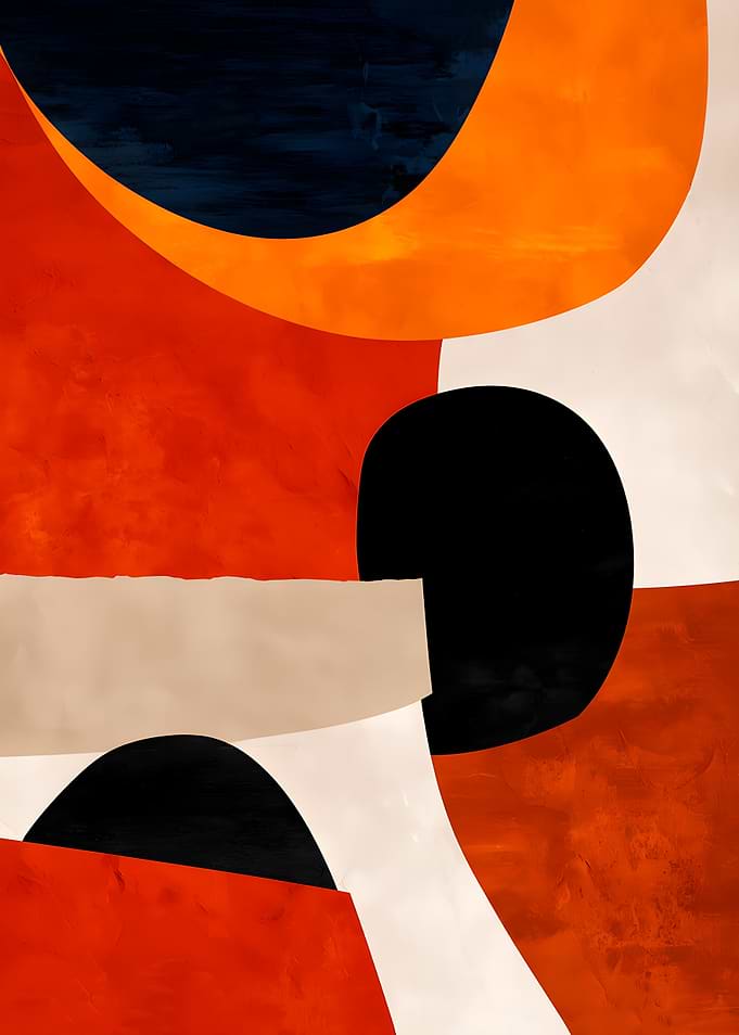 Abstract Geometric Shapes in Warm Tones