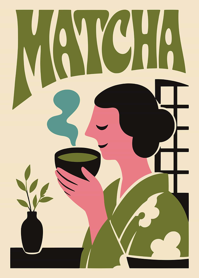Minimalist Matcha Tea Poster