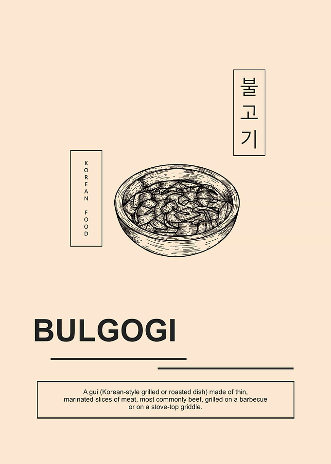 Minimalist Bulgogi Korean Food Poster