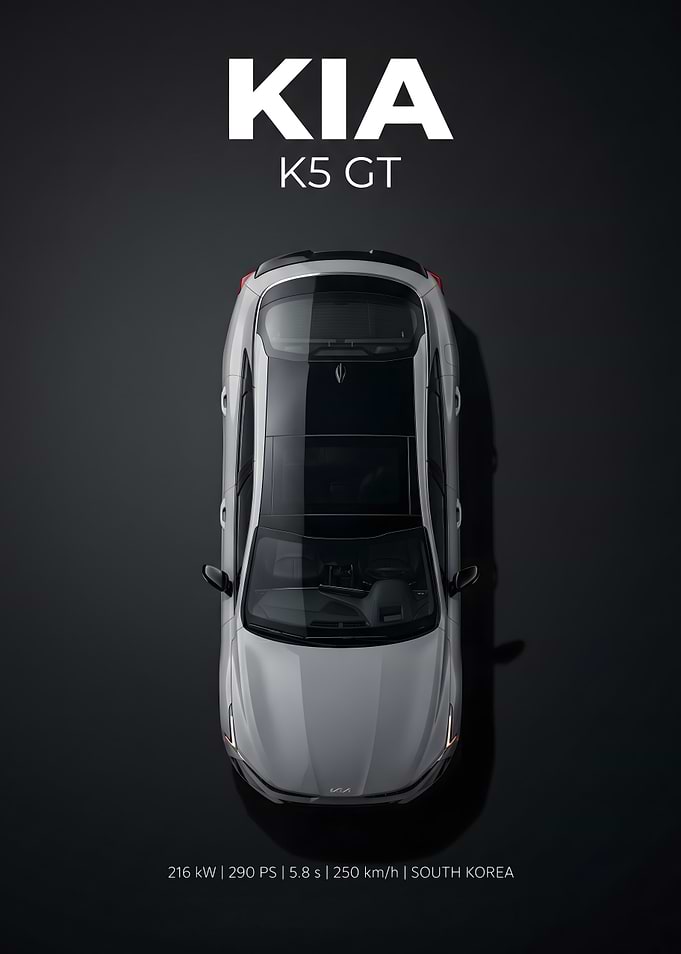 Kia K5 GT Top View Poster