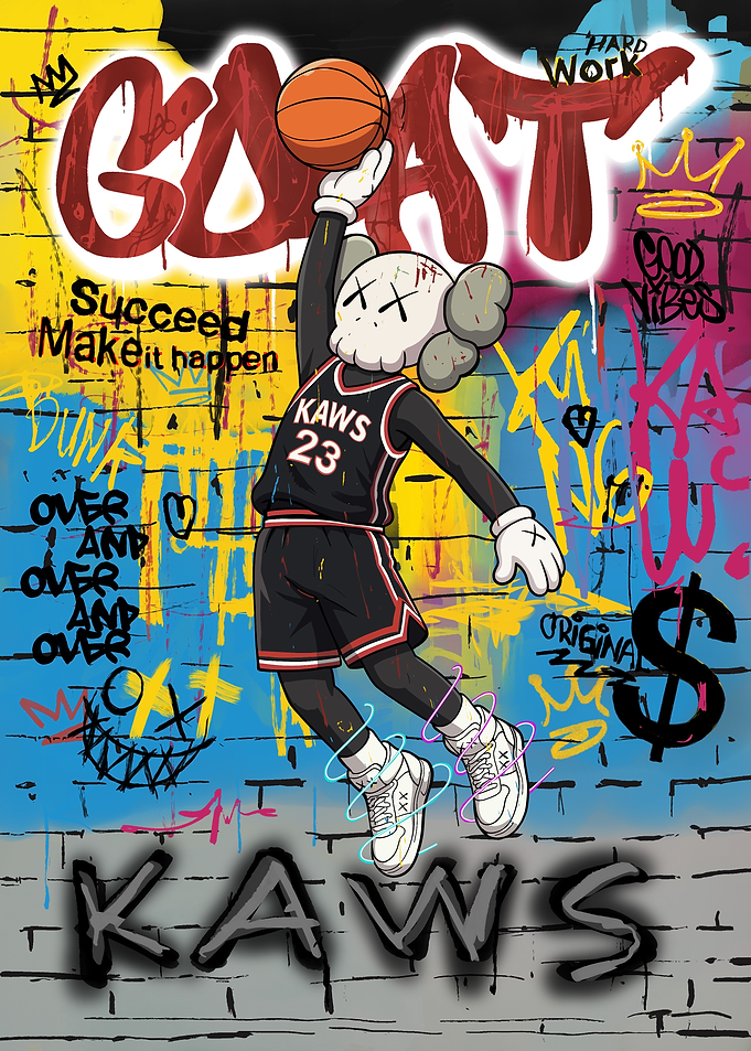 KAWS GOAT Basketball Graffiti Art