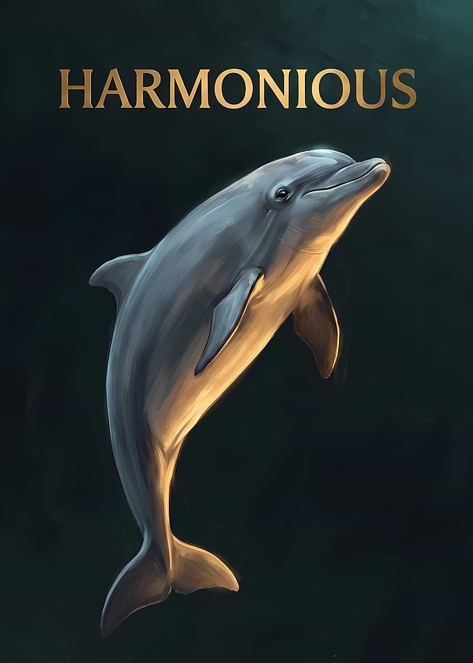 Harmonious Dolphin Art Print