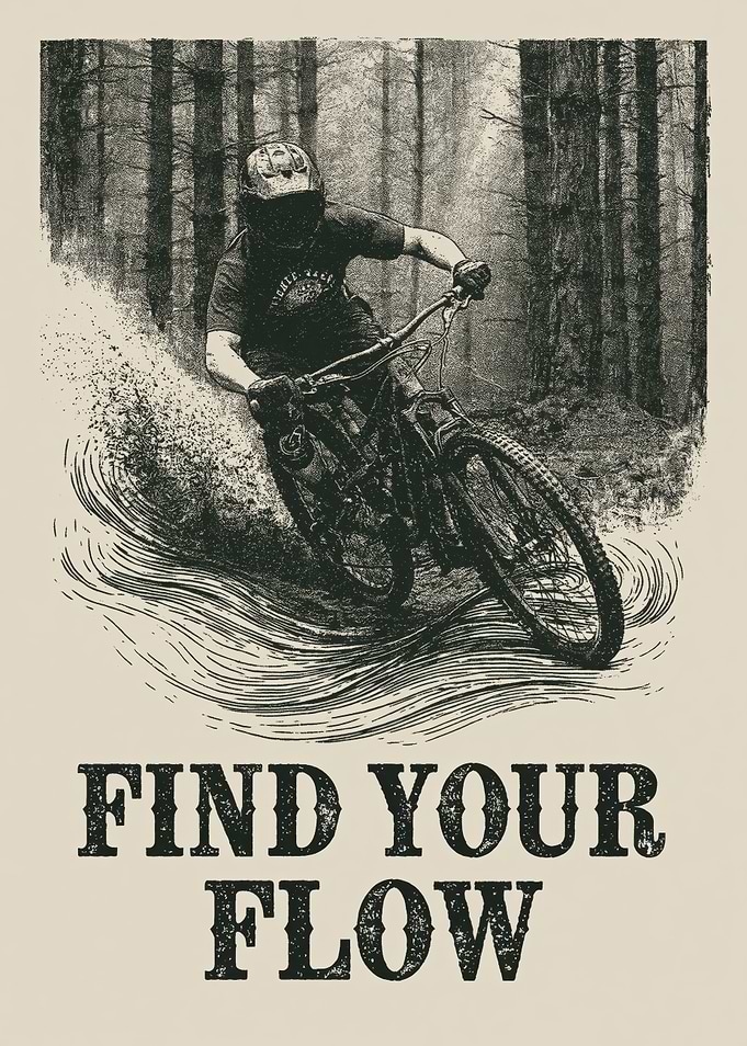 Find Your Flow Mountain Biking Poster