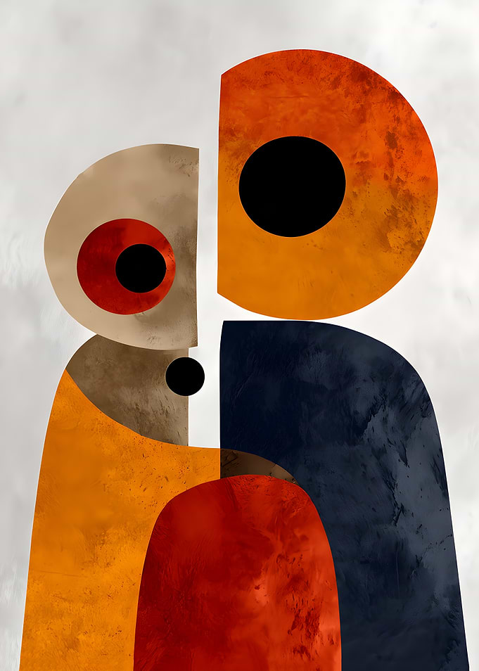 Abstract Geometric Composition with Warm Tones