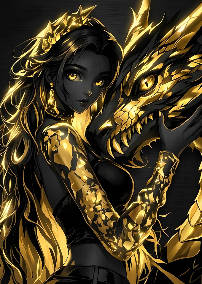 Black and Gold Dragon Princess