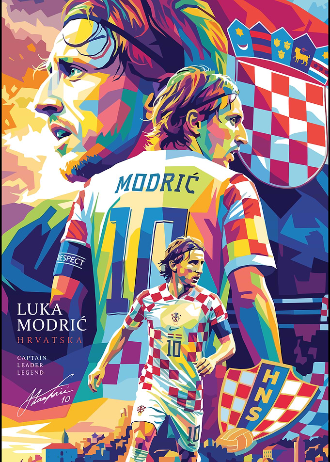 Luka Modrić Pop Art Poster