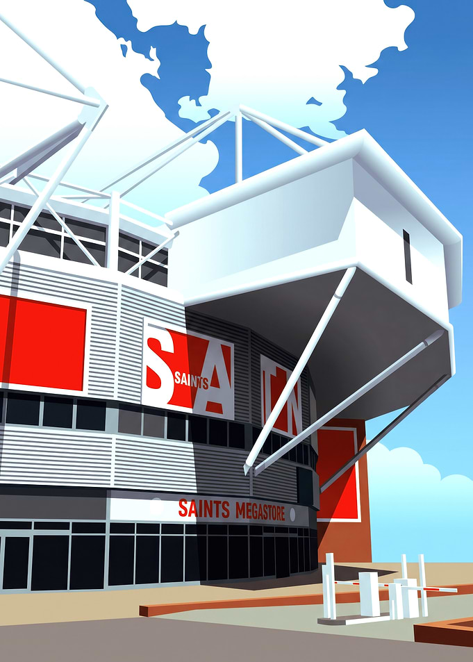 St. Mary's Stadium Saints Megastore Illustration