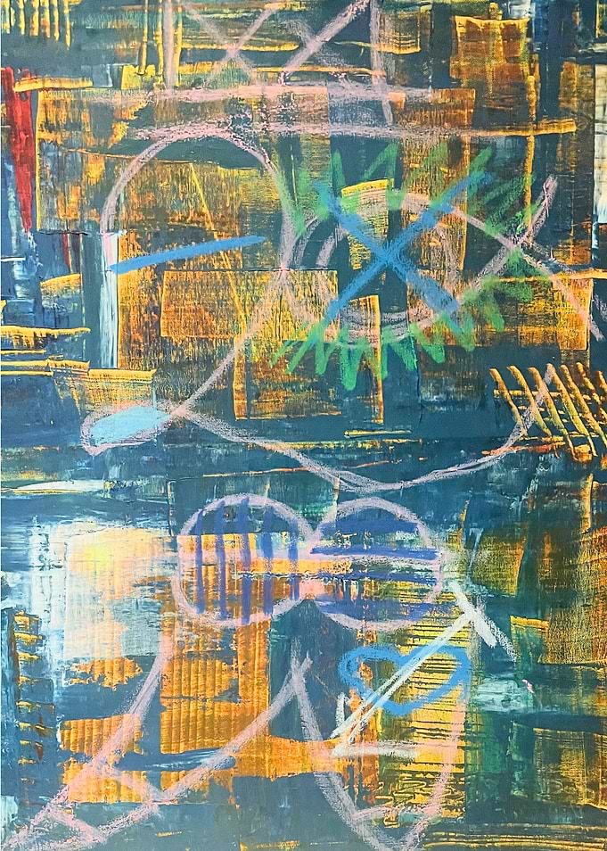 Abstract Expressionist Painting with Scribbles