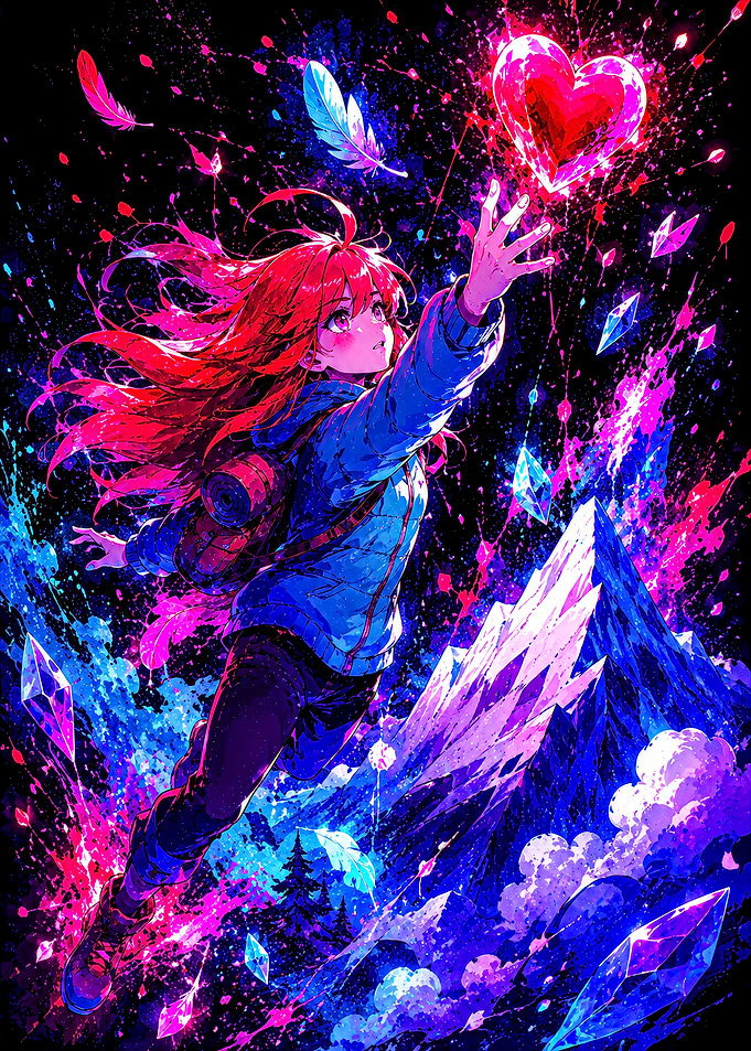Madeline Reaching for Crystal Heart