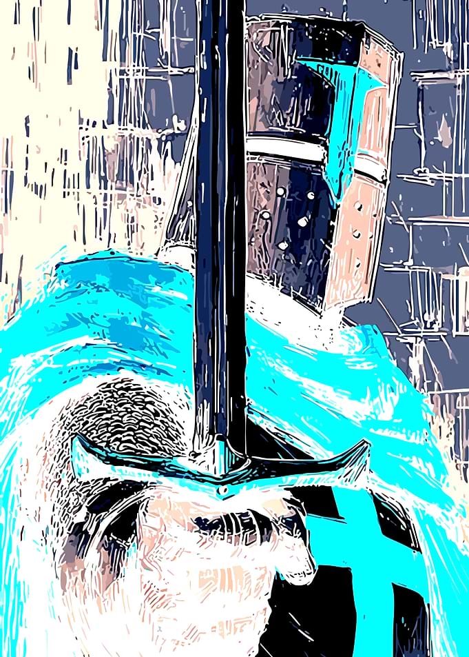 Stylized Knight with Glowing Sword