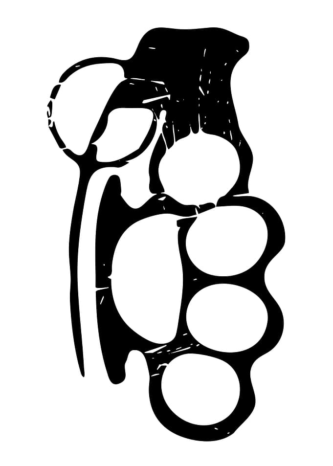 Black Silhouette Brass Knuckles Graphic