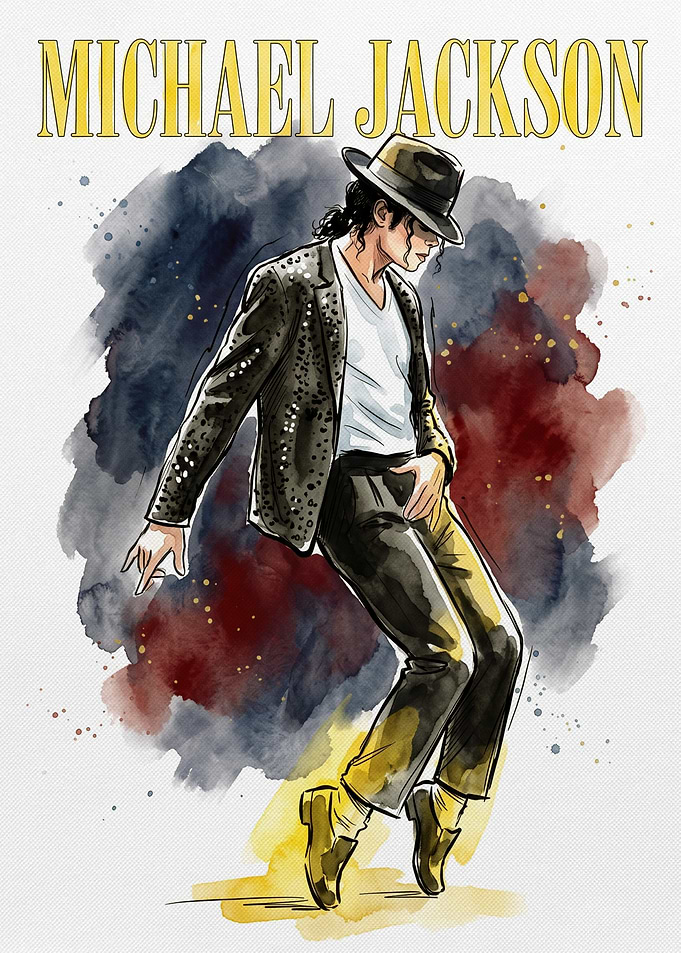 Michael Jackson Watercolor Dance Poster