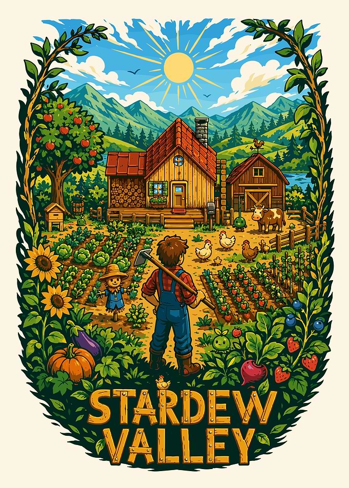 Stardew Valley Farm Life Illustration