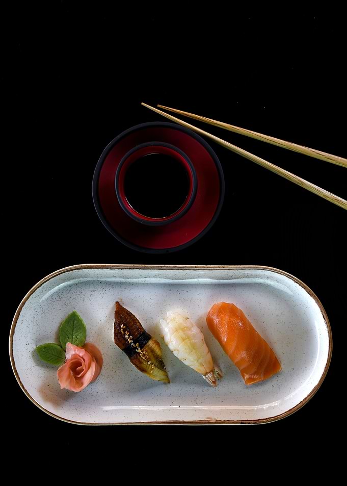 Assorted Sushi Platter with Soy Sauce
