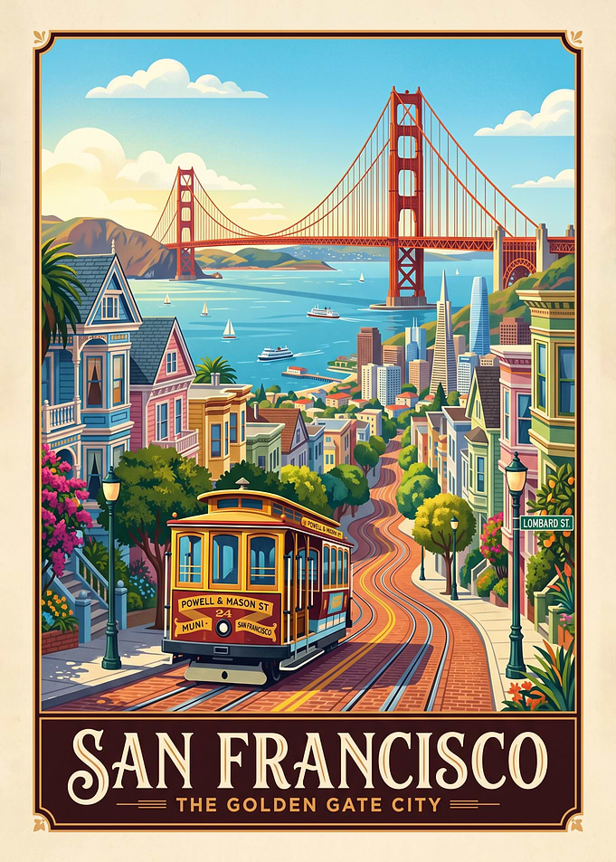 San Francisco Golden Gate City Poster