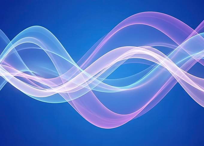 Abstract Blue and Pink Light Waves