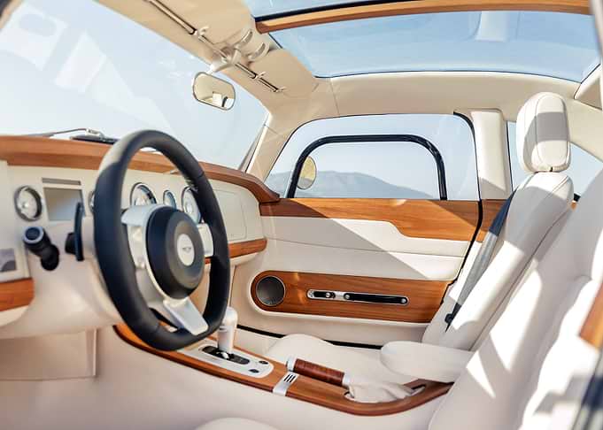 Luxury Car Interior with Wood Accents