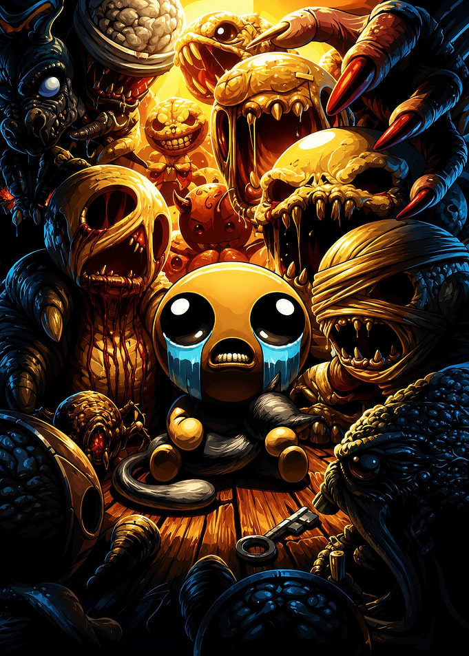 The Binding of Isaac Horror Illustration