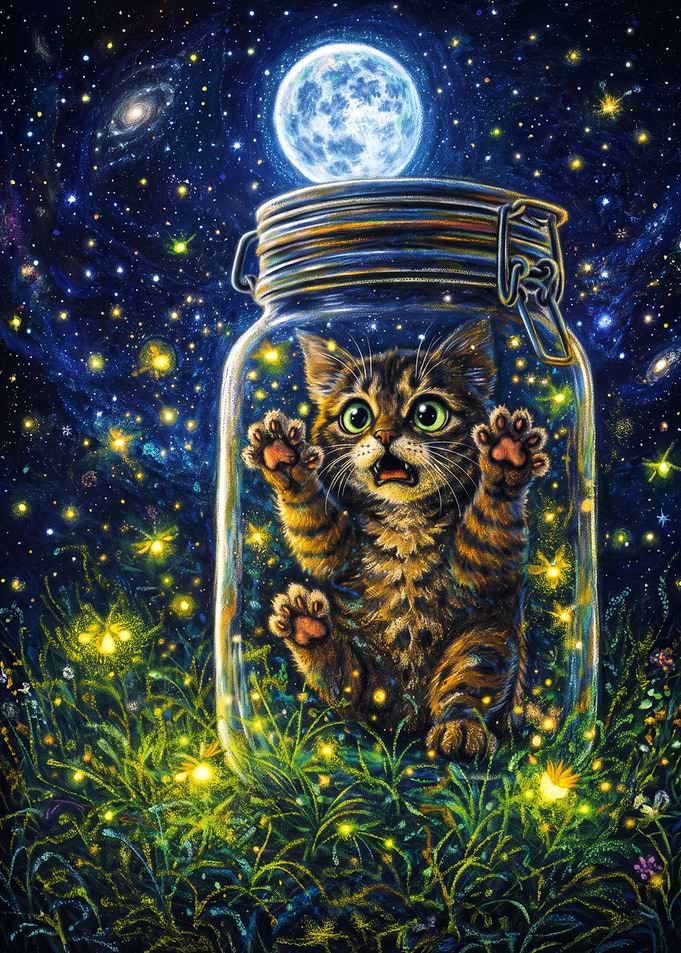 Kitten Trapped in a Magic Jar