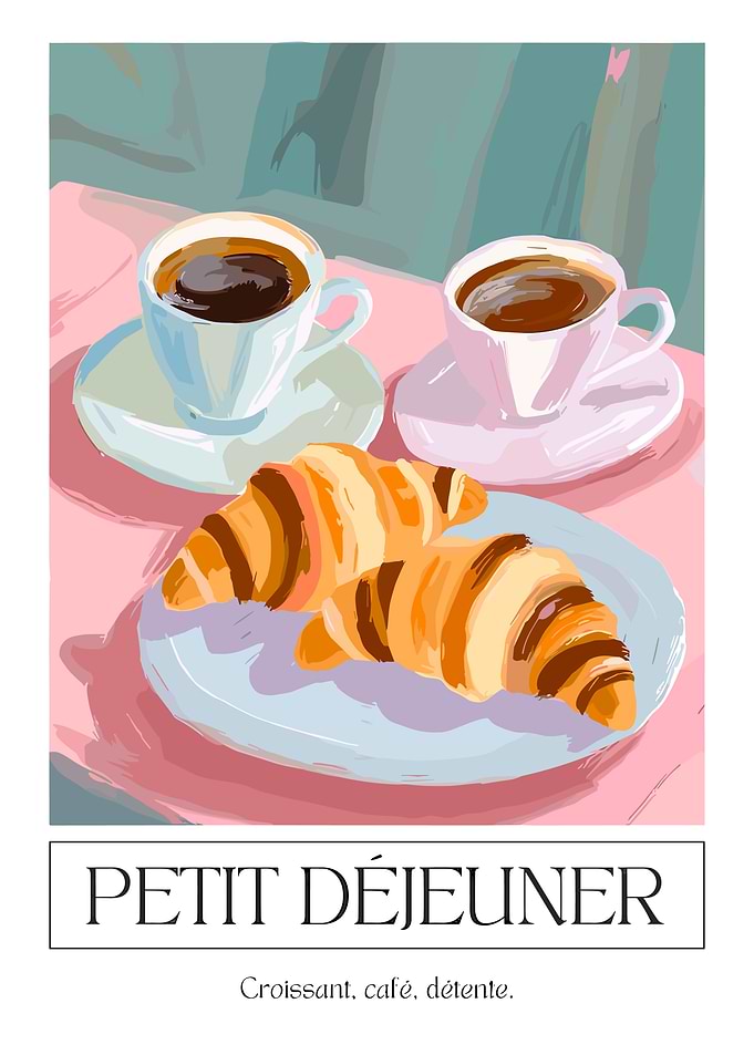 Petit Déjeuner French Breakfast Illustration
