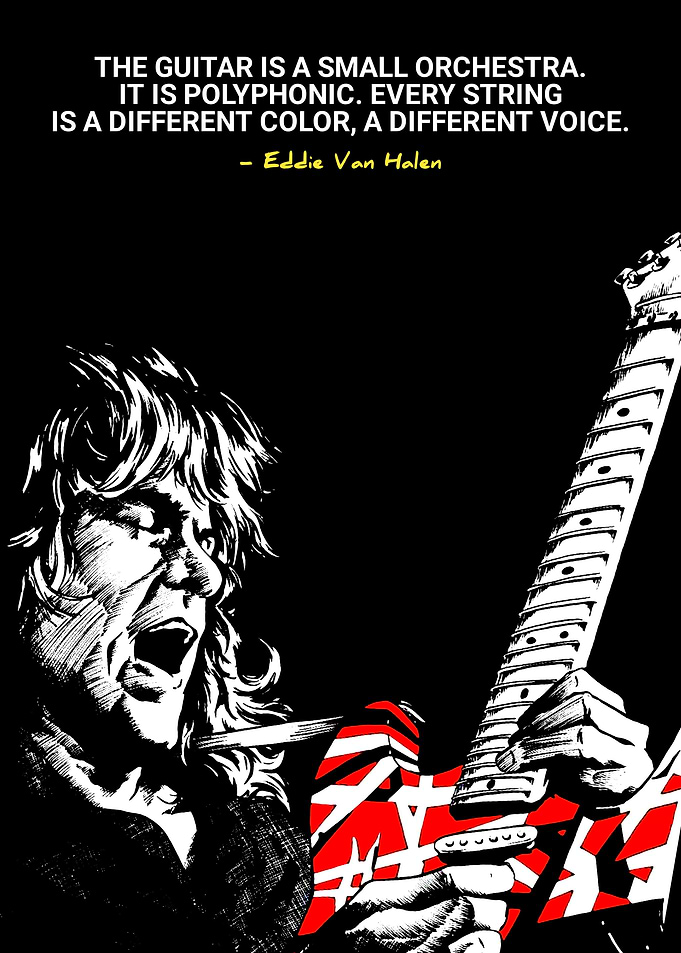 Eddie Van Halen Guitar Quote Poster