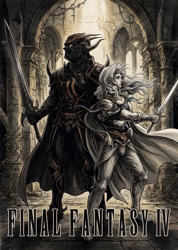 Final Fantasy IV Cecil and Rosa
