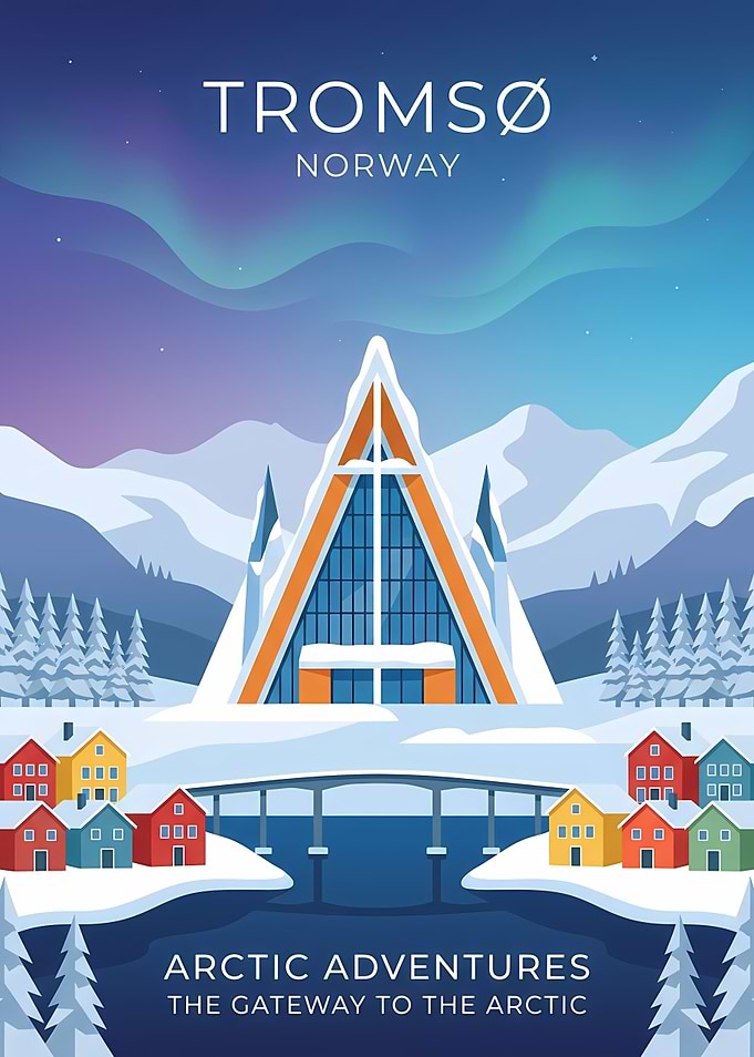 Tromsø Norway Arctic Travel Poster