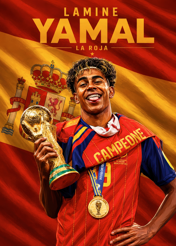 Lamine Yamal Spain Champion Poster