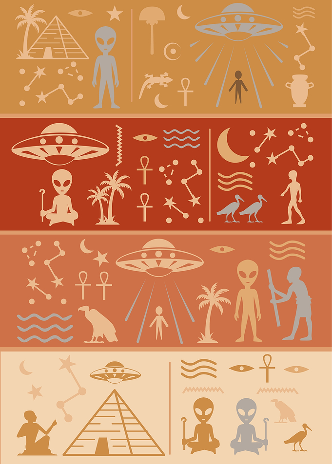 Ancient Aliens Egyptian Hieroglyphics Poster