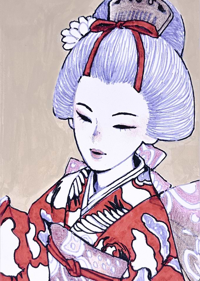 Elegant Geisha Illustration