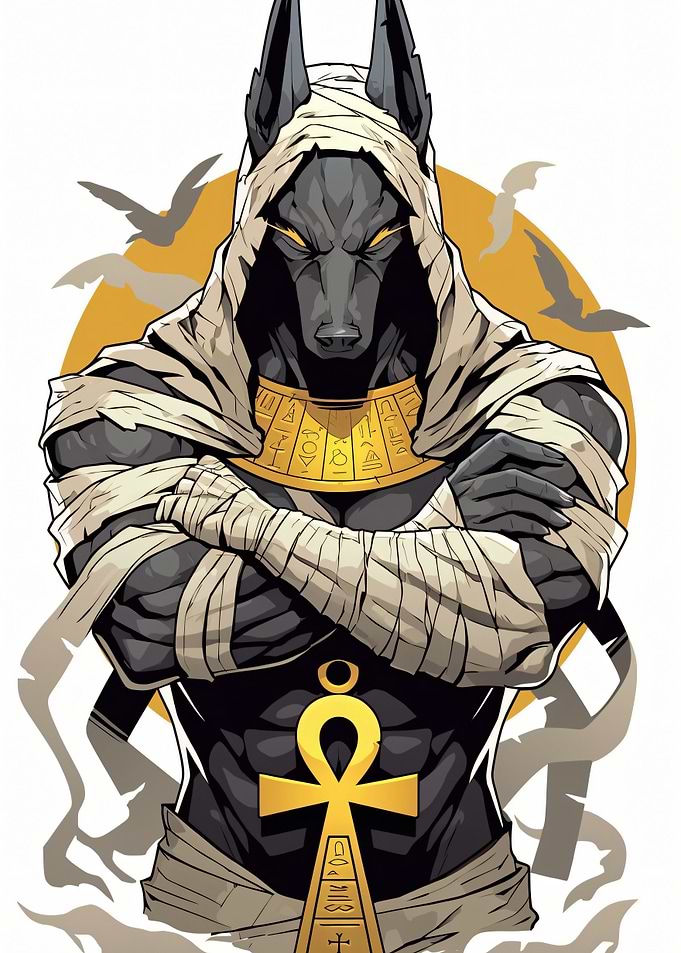 Anubis Egyptian God Illustration