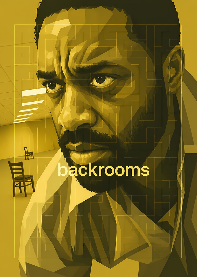 Backrooms Maze Poster with Man