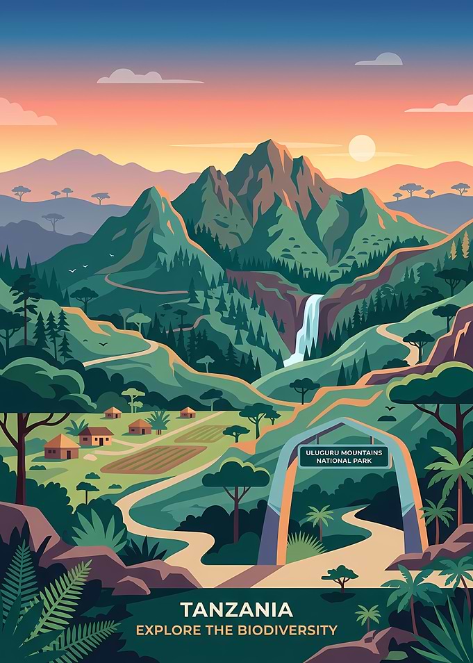 Uluguru Mountains National Park Travel Poster
