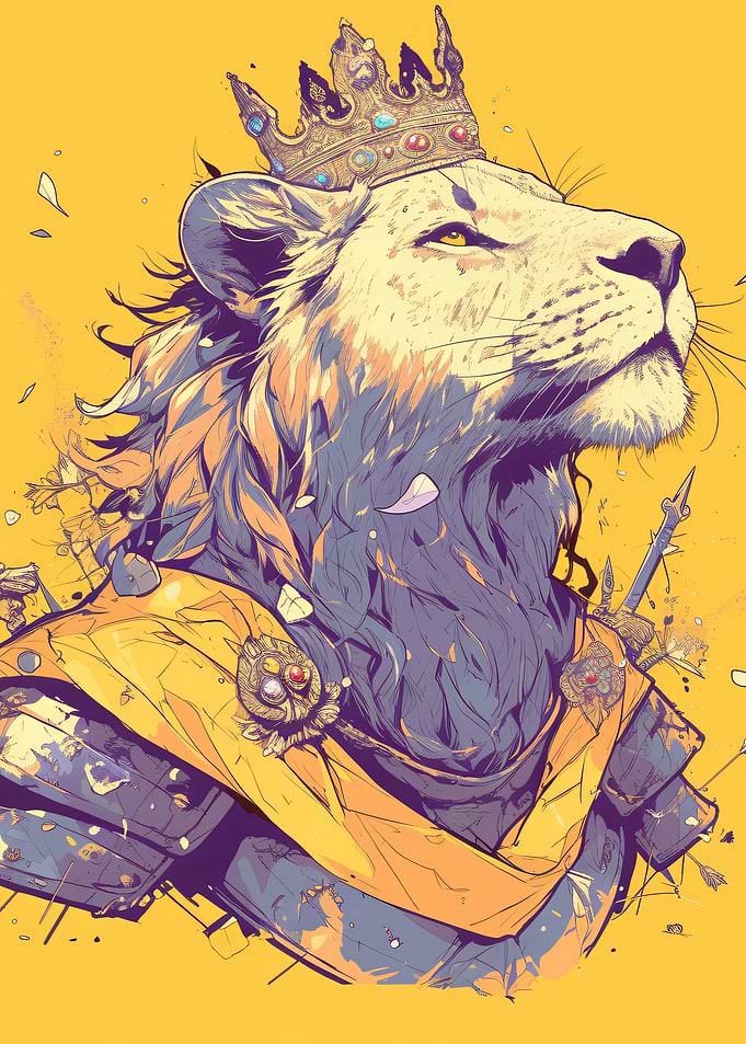 Regal Lion King in Armor