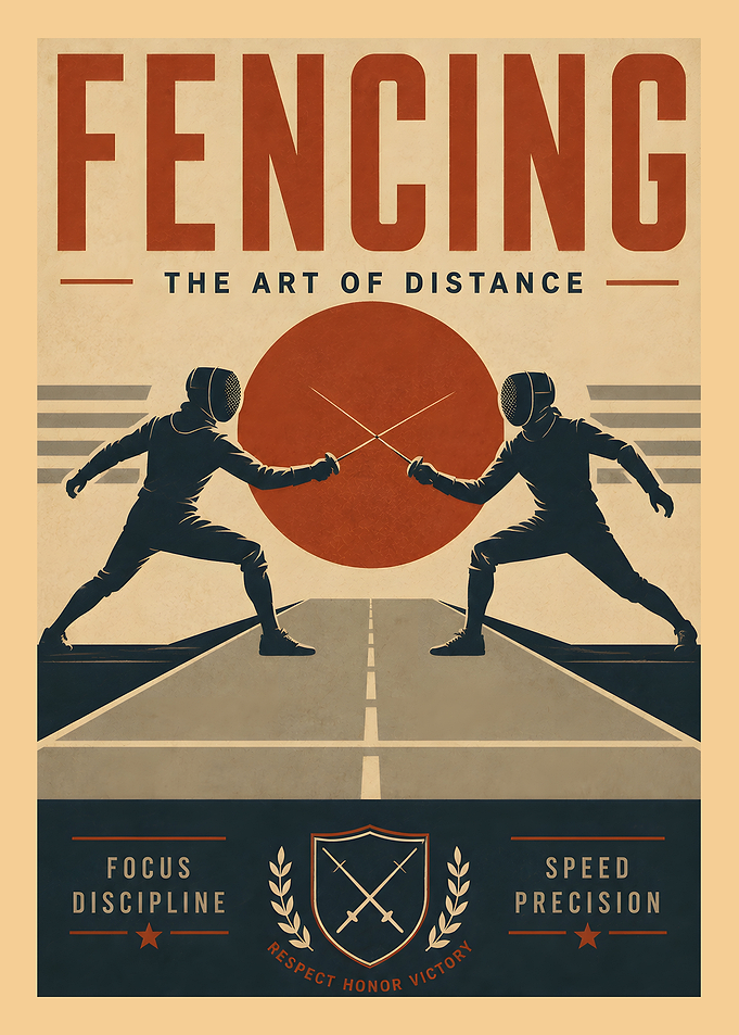 Vintage Fencing Art The Art Of Distance