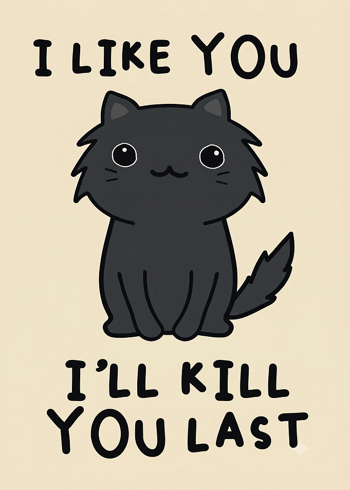 Cute Black Cat Funny Quote Poster