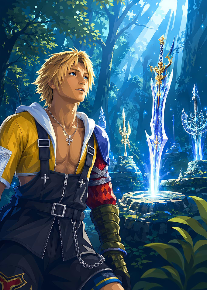 Tidus and the Crystal Swords