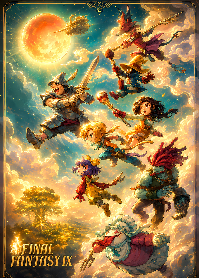 Final Fantasy IX Character Ensemble Art