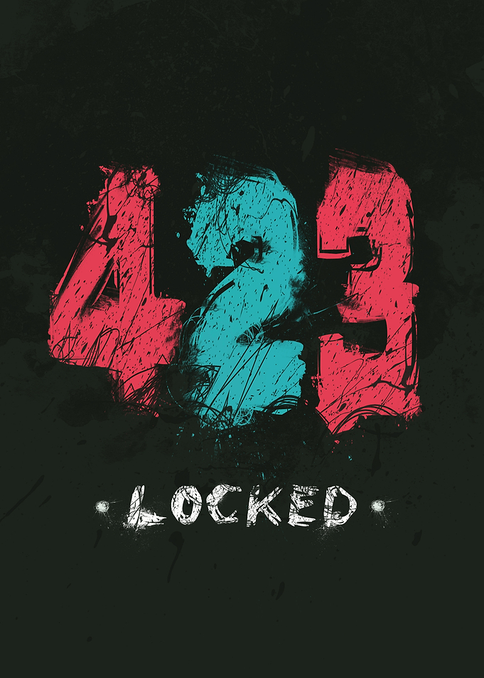 423 Locked Grunge Typography Art