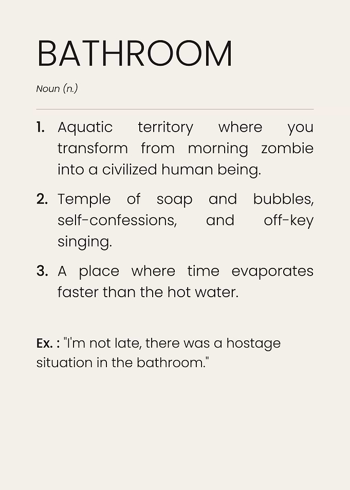 Funny Bathroom Definition Wall Art