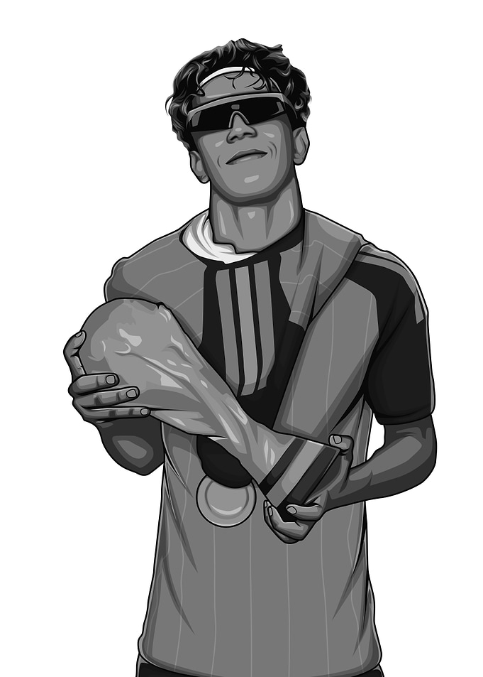 Lamine Yamal Black and White Version