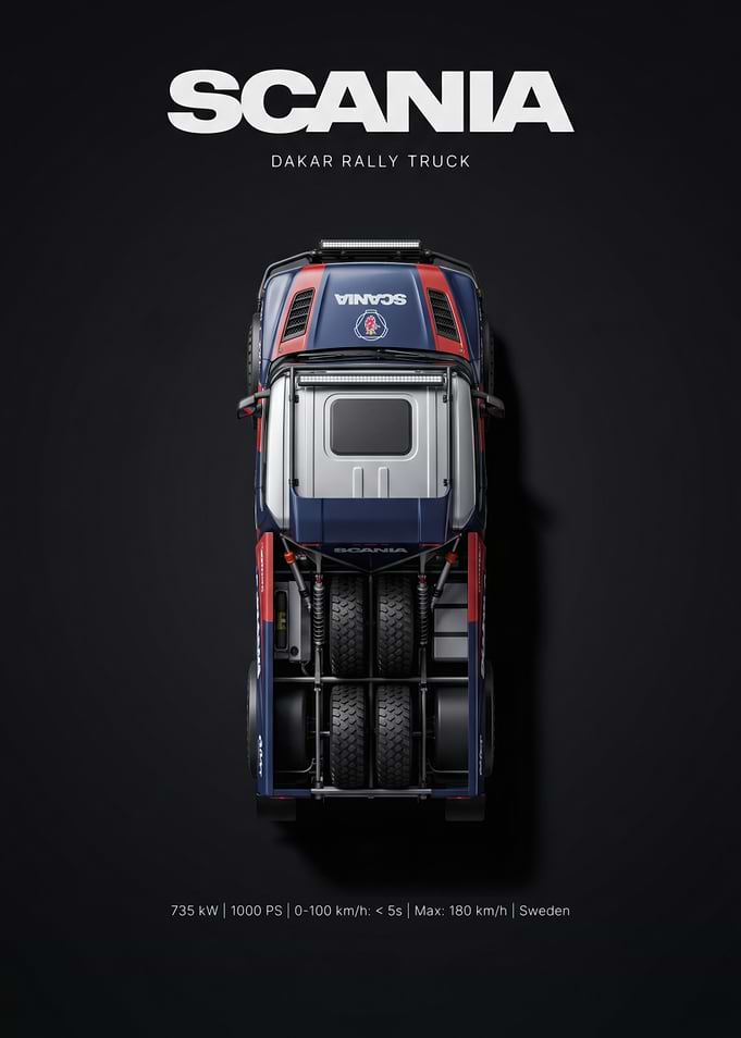Scania Dakar Rally Truck Top View