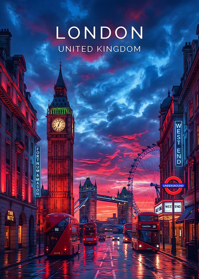 London Cityscape at Sunset