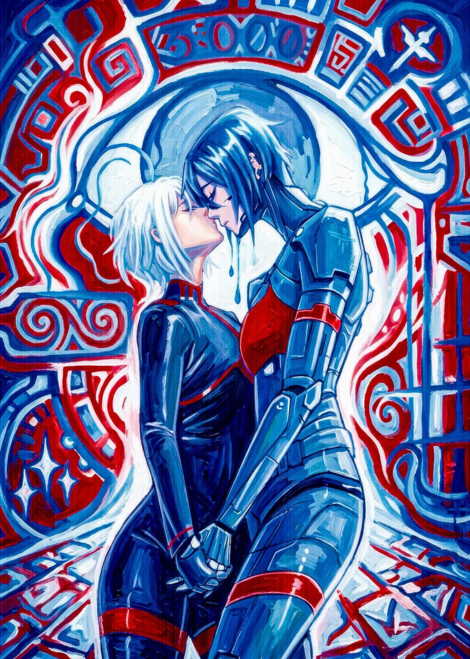 Cybernetic Embrace Digital Art