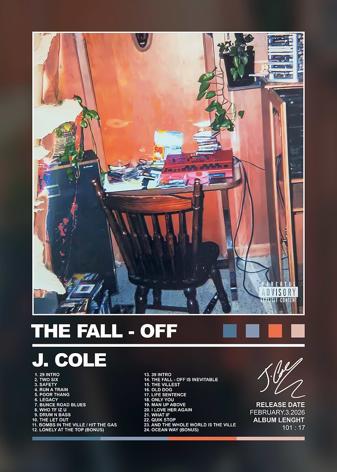 J. Cole The Fall-Off Album Poster