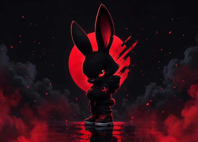Edgy Streetwear Rabbit Silhouette